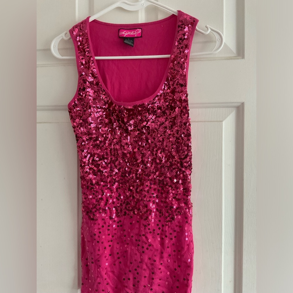 Hot Pink Sparkly Tank Top